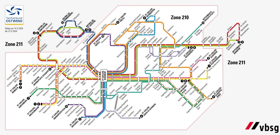 Bild des Liniennetzplans VBSG 2026